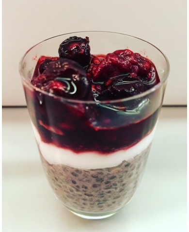 Maqui Berry Chia Parfait with Mixed Berry Compote