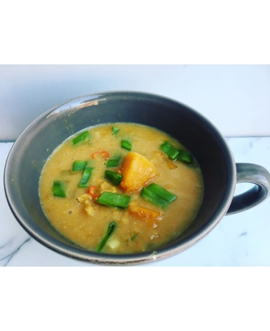 Pumpkin, Coconut and Red Lentil soup with Tamarind